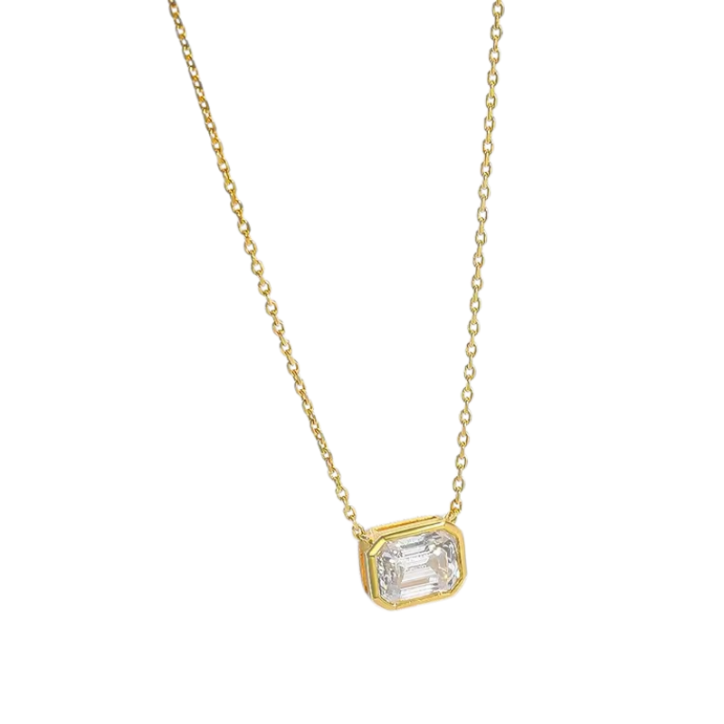 EMERALD BEZEL NECKLACE - Black & Bloom