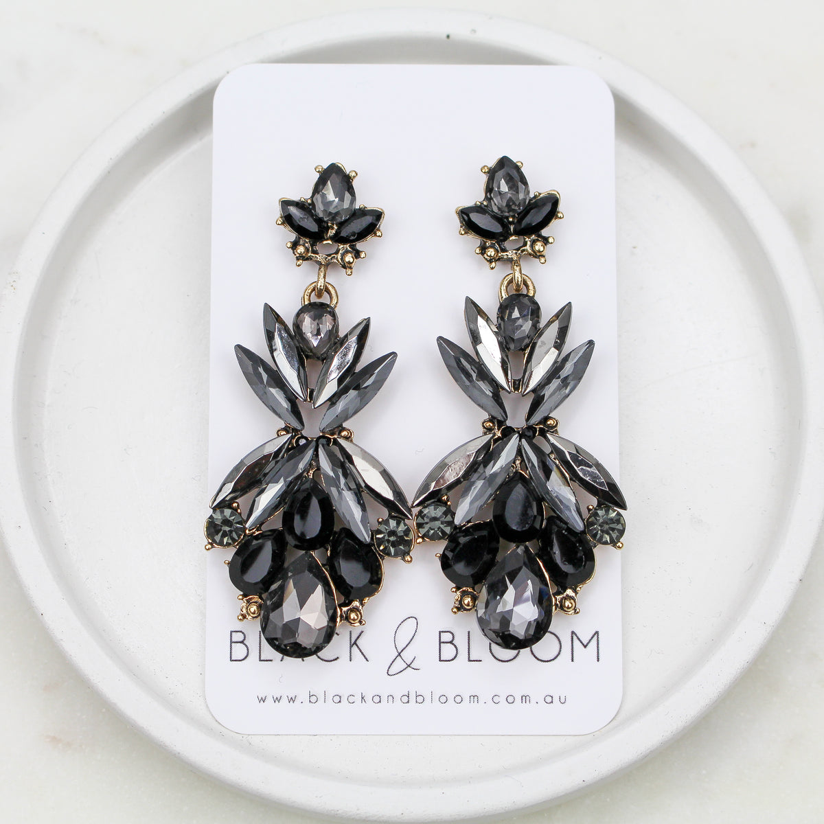 ARIA EARRINGS NOIR - Black & Bloom