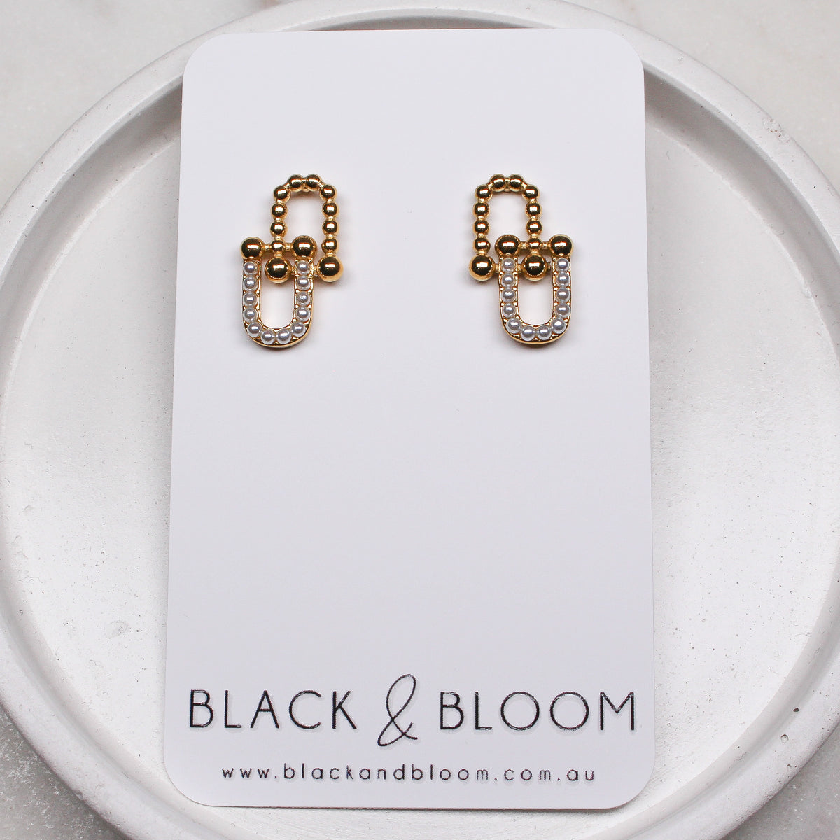 WILLOW EARRINGS - Black & Bloom