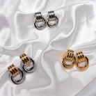 ALLIAGE EARRINGS -  TWO-TONE - Black & Bloom