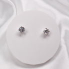ROUND MOISSANITE EARRINGS - Black & Bloom
