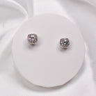 ROUND BEZEL MOISSANITE EARRINGS SILVER - Black & Bloom