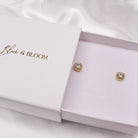 ROUND BEZEL MOISSANITE EARRINGS GOLD - Black & Bloom