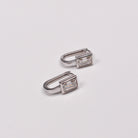 EMERALD HOOP MOISSANITE EARRINGS SILVER - Black & Bloom