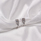 EMERALD HOOP MOISSANITE EARRINGS SILVER - Black & Bloom