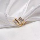 EMERALD HOOP MOISSANITE EARRINGS GOLD - Black & Bloom