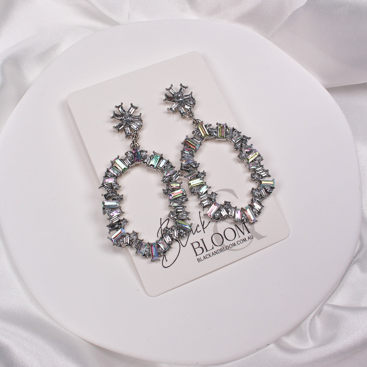 ALEX EARRINGS SILVER - Black & Bloom
