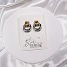 ALLIAGE EARRINGS -  TWO-TONE - Black & Bloom