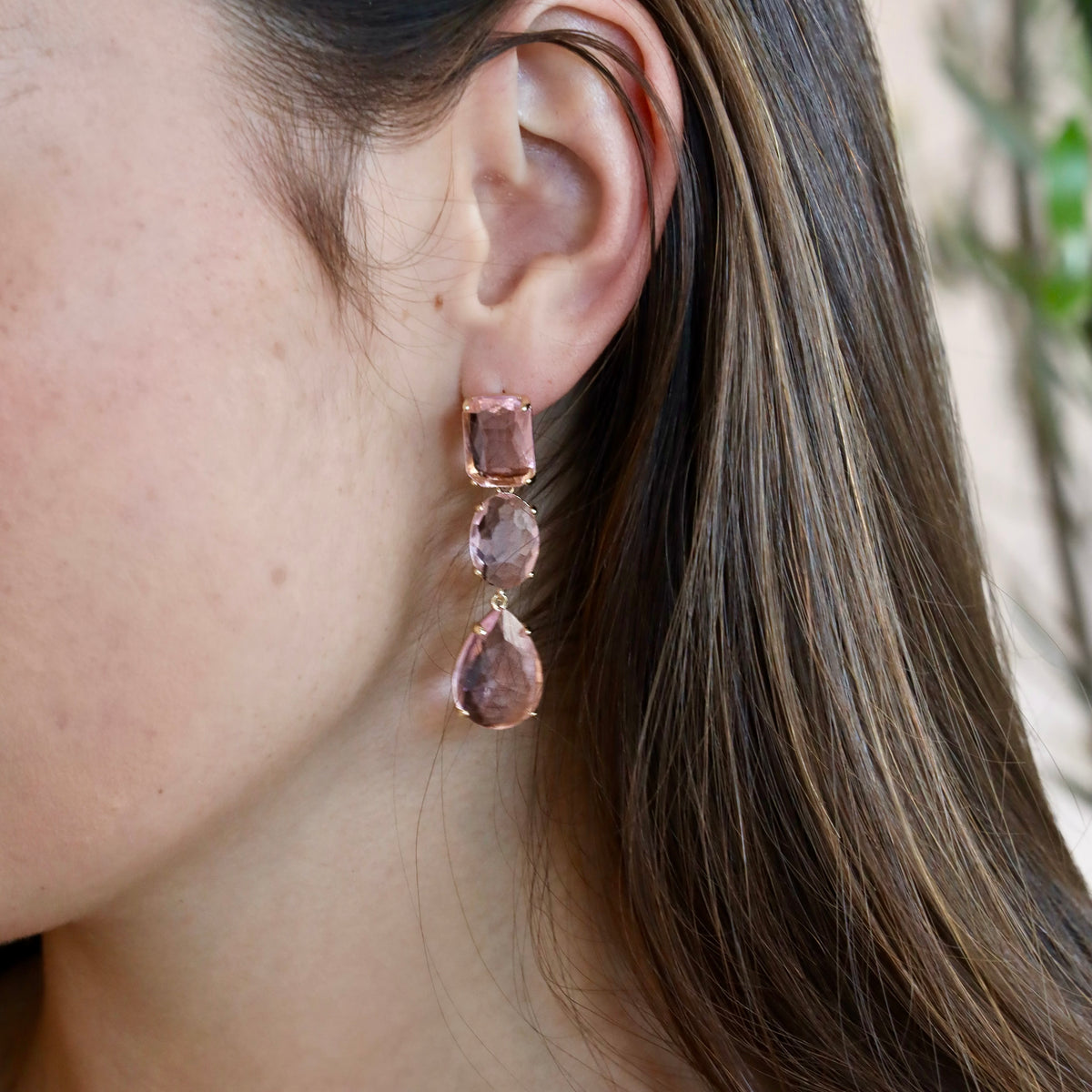 AMALFI EARRINGS PINK - Black & Bloom