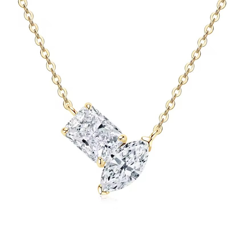 MOI ET TOI MOISSANITE NECKLACE - Black & Bloom