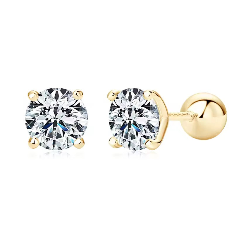 ROUND MOISSANITE EARRINGS - Black & Bloom