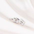 EMERALD HOOP MOISSANITE EARRINGS SILVER - Black & Bloom