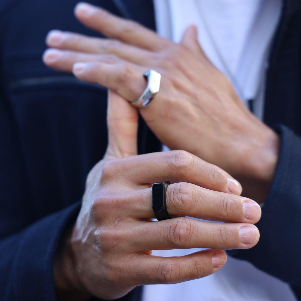 RYDER RING SILVER - Black & Bloom