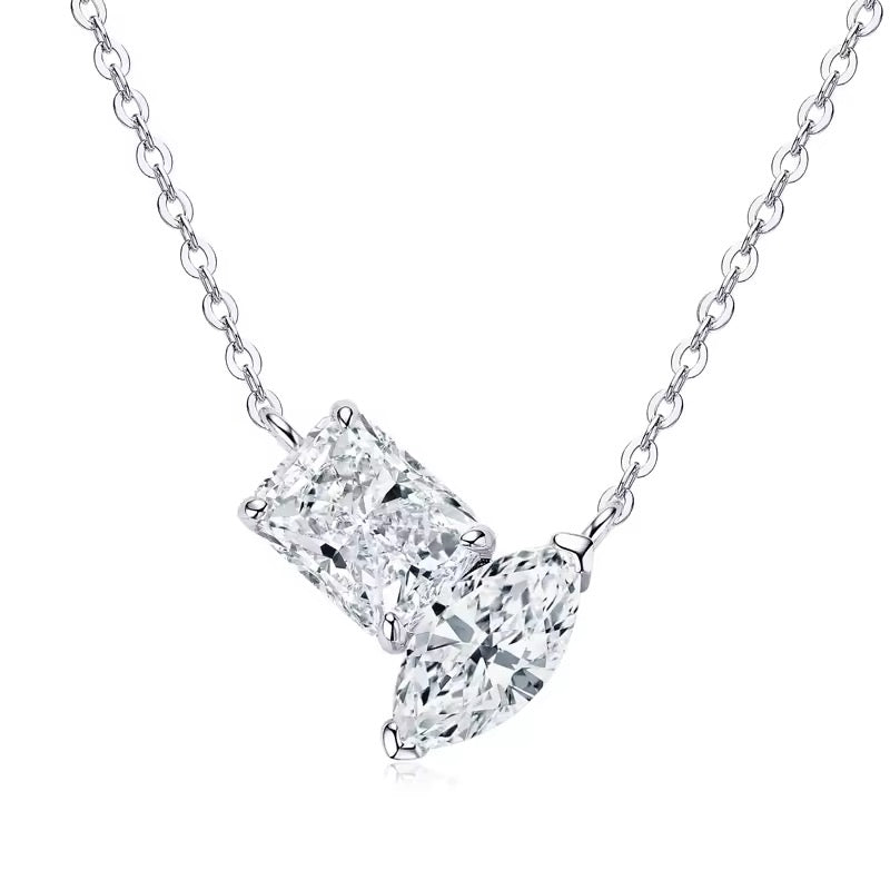 MOI ET TOI MOISSANITE NECKLACE - Black & Bloom