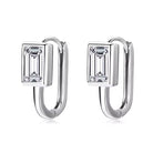 EMERALD HOOP MOISSANITE EARRINGS SILVER - Black & Bloom