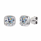 ROUND BEZEL MOISSANITE EARRINGS SILVER - Black & Bloom