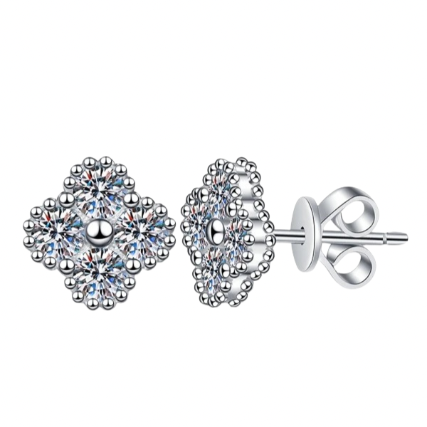 CLOVER MOISSANITE EARRINGS - Black & Bloom