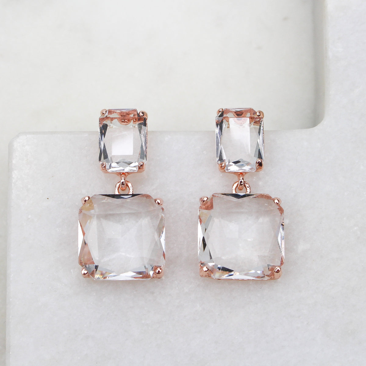 BRONTE EARRINGS ROSE GOLD - Black & Bloom